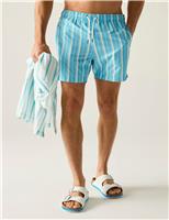 Regatta Loras Quick Dry Pocketed Striped Swim Shorts Blue