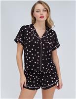 Modal Rich Valentines Heart Print Shortie Set