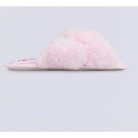 Boux Avenue Faux Fur Cherry Stripe Slippers Pink