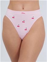 Cherry Embroidered Seamless Thong