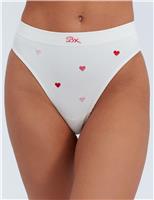 Valentines Heart Embroidered Seamless Thong