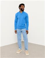 Cotton Rich Funnel Neck Half Zip Jumper