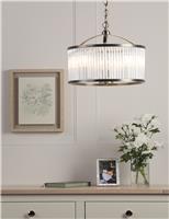 Sutton Metal & Glass 3 Light Pendant Light