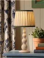 Joules Home Lighting Harewood Wooden Bobbin Table Lamp Green Mix