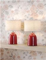 Set of 2 Penny Ceramic Ribbed Table Lamps