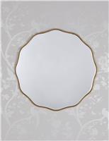 Laura Ashley Medora Metal Medium Round Wall Mirror Gold