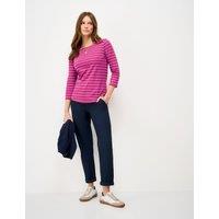 Crew Clothing Pure Cotton Striped Top Pink Mix