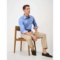 Crew Clothing Regular Fit Pure Cotton Striped Poplin Shirt Light Blue Mix