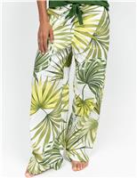 Cyberjammies Cotton Modal Palm Print Pyjama Bottoms Green