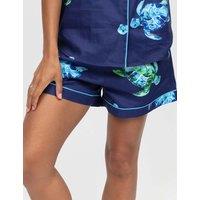 Cyberjammies Cotton Modal Turtle Print Pyjama Shorts Navy