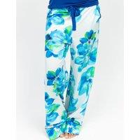 Cyberjammies Cotton Blend Floral Wide Leg Pyjama Bottoms Dark Blue