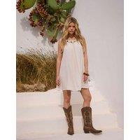 South Beach Lyocell Rich Halter Neck Mini Beach Dress Ivory