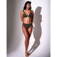 South Beach Textured Hipster Bikini Bottoms Khaki