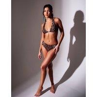 South Beach Leopard Print Hipster Bikini Bottoms Brown Mix