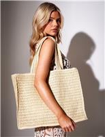 South Beach Straw Tote Bag Brown