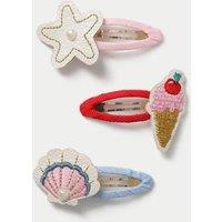 M&S 3 Pack Shell Hair Clips Multi