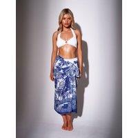 South Beach Pure Cotton Leopard Printed Beach Cover Up Sarong Brown