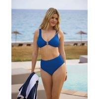 South Beach Crinkle High Waisted Bikini Bottoms Cobalt