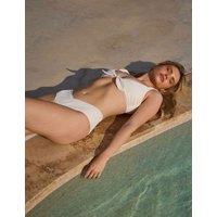 South Beach Tummy Control Crinkle Textured Bikini Bottoms Cream