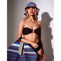 South Beach Woven Straw Striped Oversized Tote Bag Multi