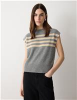 Wool Rich Striped Knitted Vest