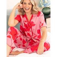 Cyberjammies Cotton Modal Floral Pyjama Top Pink
