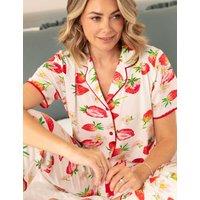 Cyberjammies Cotton Modal Strawberry Pyjama Top Red