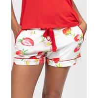 Cyberjammies Cotton Modal Strawberry Pyjama Shorts Red