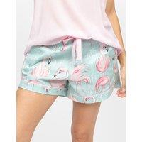 Cyberjammies Cotton Modal Flamingo Tie Pyjama Shorts Mint