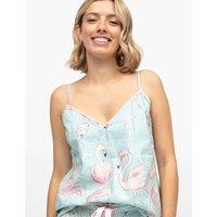 Cyberjammies Cotton Modal Flamingo Strappy Cami Top Mint