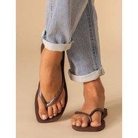 HAVAIANAS Slim Square Flip Flops Dark Brown