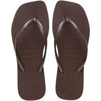 HAVAIANAS Slim Square Flip Flops Dark Brown