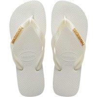 HAVAIANAS Top Logo Metallic Flip Flops White