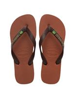HAVAIANAS Brasil Logo Flip Flops Brown Mix