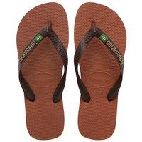 HAVAIANAS Brasil Logo Flip Flops Brown Mix
