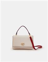 Faux Leather Heart Clasp Cross Body Bag