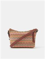 Zig Zag Raffia Shoulder Bag