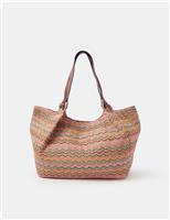 Zig Zag Raffia Shoulder Bag