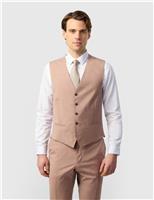 Ted Baker Slim Fit Wool Blend Waistcoat Pink