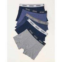 FatFace 5 Pack Cotton Rich Elasticated Waist Boxers Navy Mix