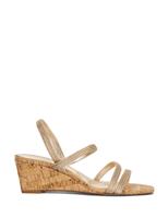 Metallic Rope Strappy Wedge Sandals