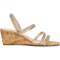 Dune London Metallic Rope Strappy Wedge Sandals Gold