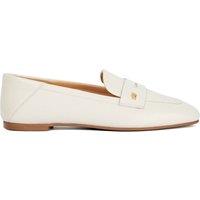 Dune London Leather Square Toe Loafers White