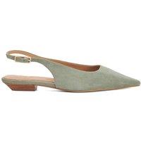 Dune London Leather Angle Heel Pointed Slingback Shoes Sage