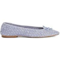 Dune London Leather Woven Ballet Pumps Blue