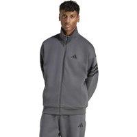 Adidas Cotton-Blend Funnel Neck Zip Sports Jacket Medium Grey