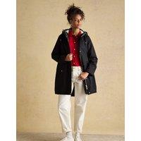 Joules Cotton Rich Waterproof Hooded Raincoat Black