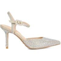 Dune London Sparkle Ankle Strap Stiletto Heel Court Shoes Gold