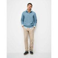 Crew Clothing Pure Cotton Half Zip Sweatshirt Duck Egg