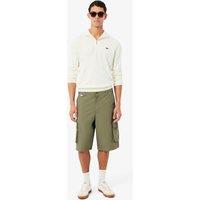 Lacoste Straight Fit Pure Cotton Cargo Shorts Khaki